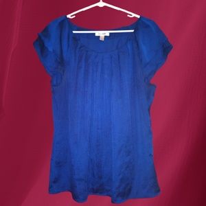 Royal Blue Ruffle Sleeve Women's Top